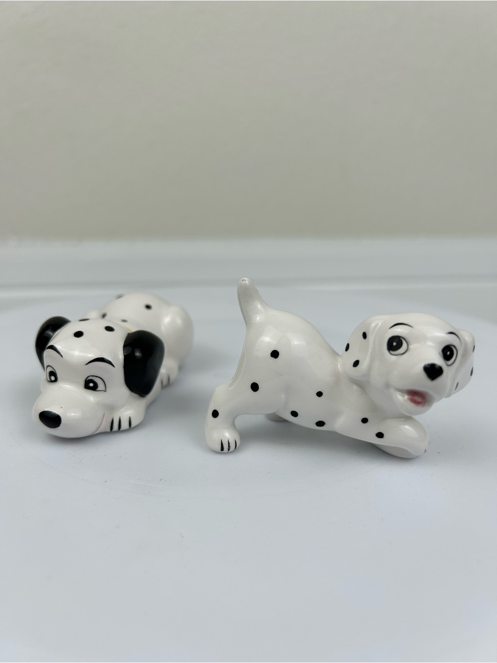 Disney Vintage 101 Dalmatians Porcelain Puppy Figurines Set of 2